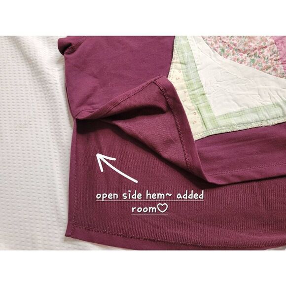 Plus size Quilted Hoodie reworked upcycled Womens size 20 repurposed Burgandy - Picture 2 of 7